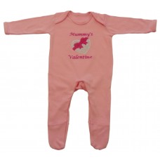 Valentines Sleep-Suit Baby Grow with Appliqué Heart